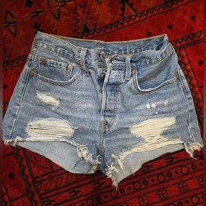 Signature by Levi Strauss 501 Distressed Blue Jean Shorts
